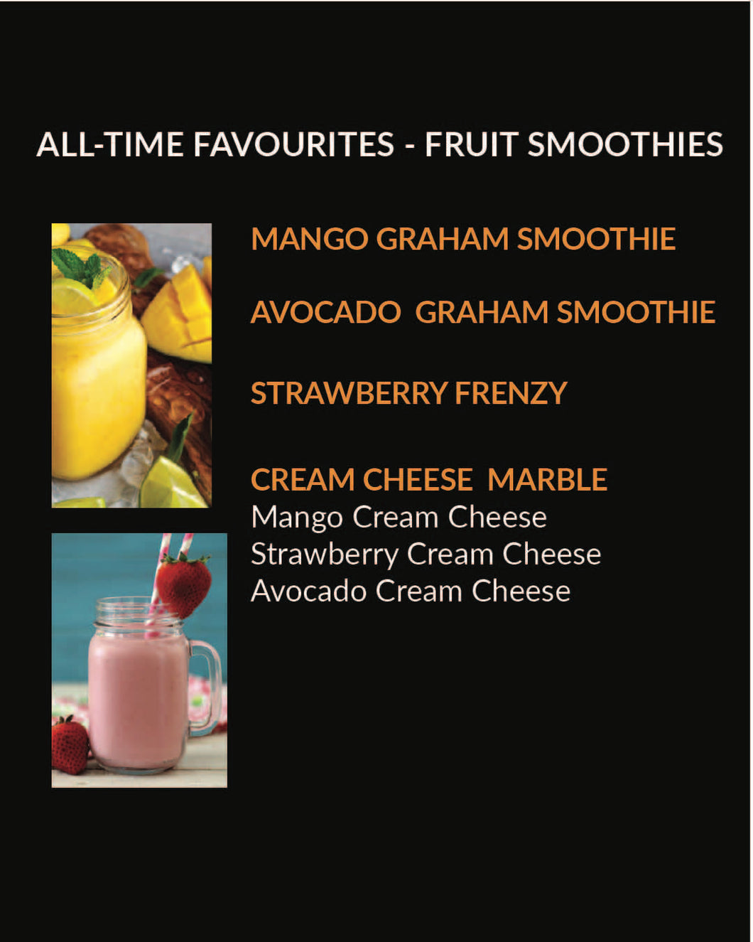 Fruit Smoothies (MENU ITEM NOT FOR SALE)
